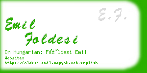 emil foldesi business card